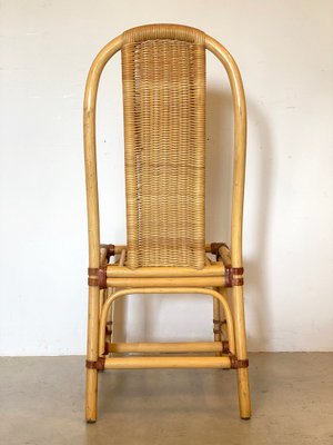 Wicker, Leather, and Bamboo Chairs, 1970s, Set of 2-NPC-1291145