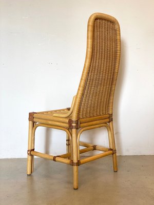 Wicker, Leather, and Bamboo Chairs, 1970s, Set of 2-NPC-1291142