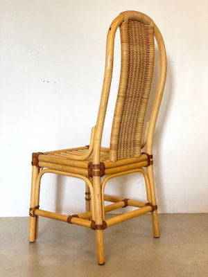 Wicker, Leather, and Bamboo Chairs, 1970s, Set of 2-NPC-1291145