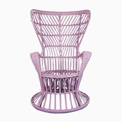 Wicker Lounge Chair by Lio Carminati, 1950s-ZLY-835023