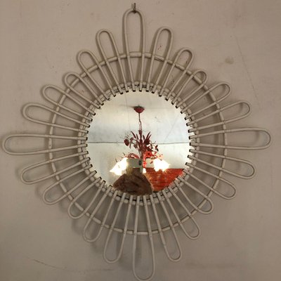 Wicker Mirror, 1950s-SDV-590753