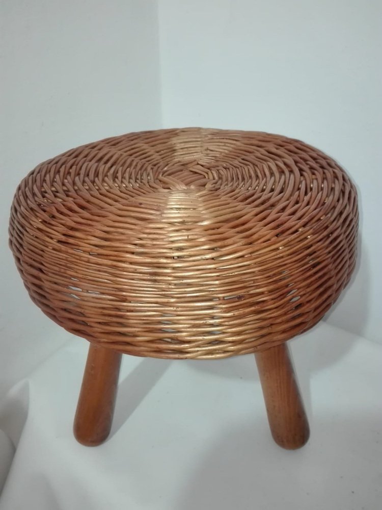 Wicker Stools by Tony Paul, 1950s, Set of 2