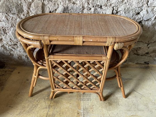 Wicker Table and Chairs, 1970s, Set of 3-SDV-894524