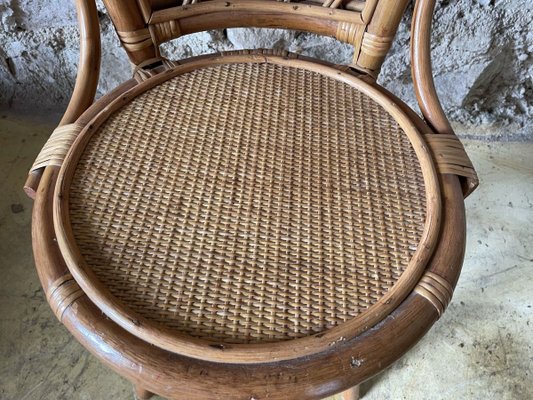 Wicker Table and Chairs, 1970s, Set of 3-SDV-894524