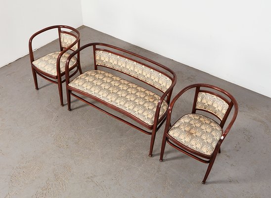 Wiener Secession Seating Set by Otto Wagner for Mundus Austria, 1903, Set of 3-BPT-1749721