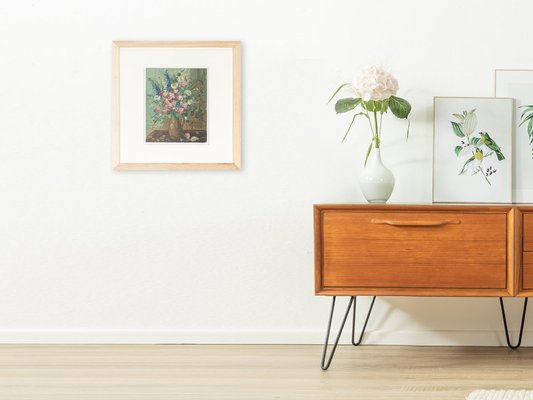 Wildflowers in a Vase, Oil on Plate, Framed-GPP-1095795