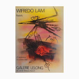 Wilfredo Lam, Pastels Exhibition Poster, 1980s, Photographic Paper-QAI-1389902