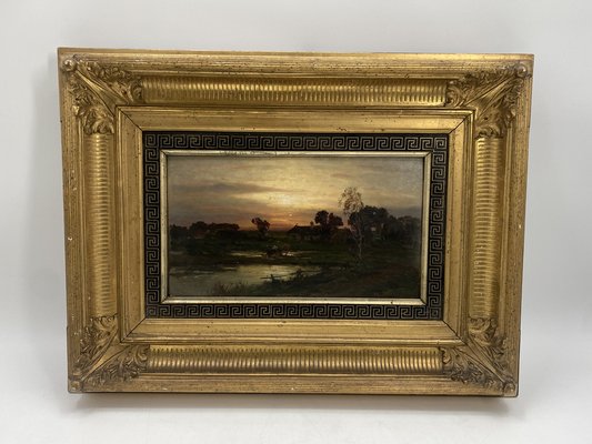 Wilhelm Amberg, Landscape, Oil Painting, 19th Century, Framed-CZ-1772638