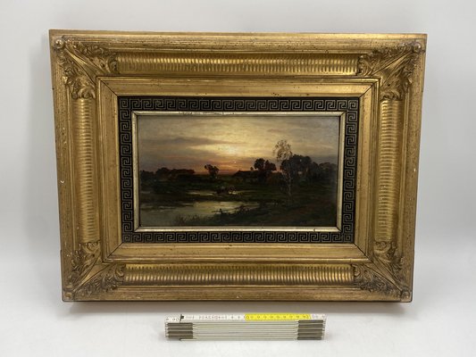 Wilhelm Amberg, Landscape, Oil Painting, 19th Century, Framed-CZ-1772638