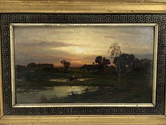 Wilhelm Amberg, Landscape, Oil Painting, 19th Century, Framed-CZ-1772638