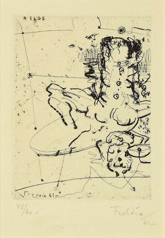 Wilhelm Freddie, Composition, Etching, 1961