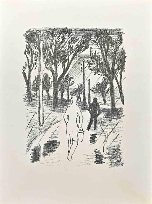 Wilhelm Gimmi, Walking Into The Forest, Lithograph, 1955