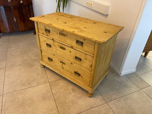 Wilhelminian 3 Drawer Chest of Drawers in Natural Wood-PXE-2023319