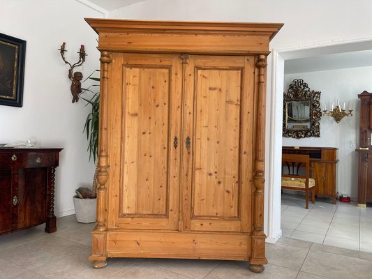 Wilhelminian Natural Wood Farmers Cupboard-PXE-2019646