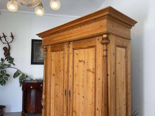 Wilhelminian Natural Wood Farmers Cupboard-PXE-2019646