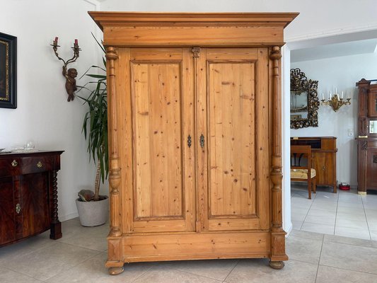 Wilhelminian Natural Wood Farmers Cupboard-PXE-2019646