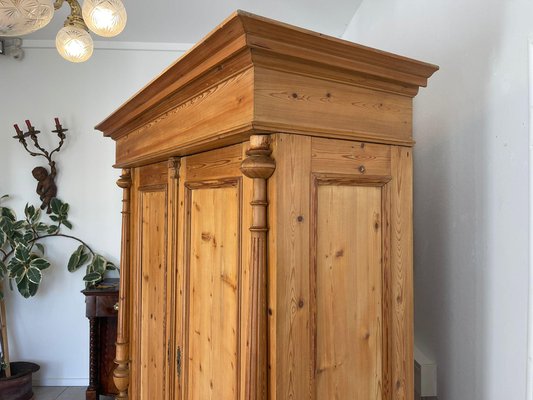 Wilhelminian Natural Wood Farmers Cupboard-PXE-2019646