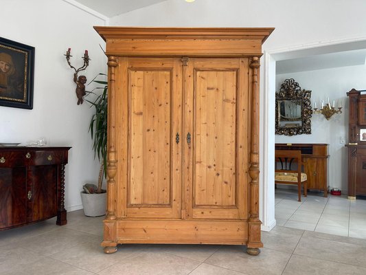 Wilhelminian Natural Wood Farmers Cupboard-PXE-2019646