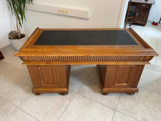 Wilhelminian Style Oak Column Desk Secretary-PXE-2041661