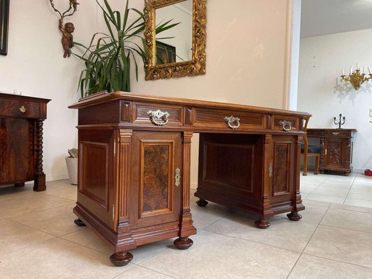 Wilhelminian Style Oak Column Desk Secretary-PXE-2041662