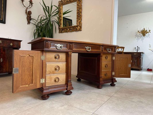 Wilhelminian Style Oak Column Desk Secretary-PXE-2041662