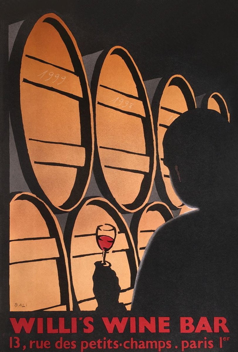 Willi's Wine Bar Poster by Alberto Bali, 1999