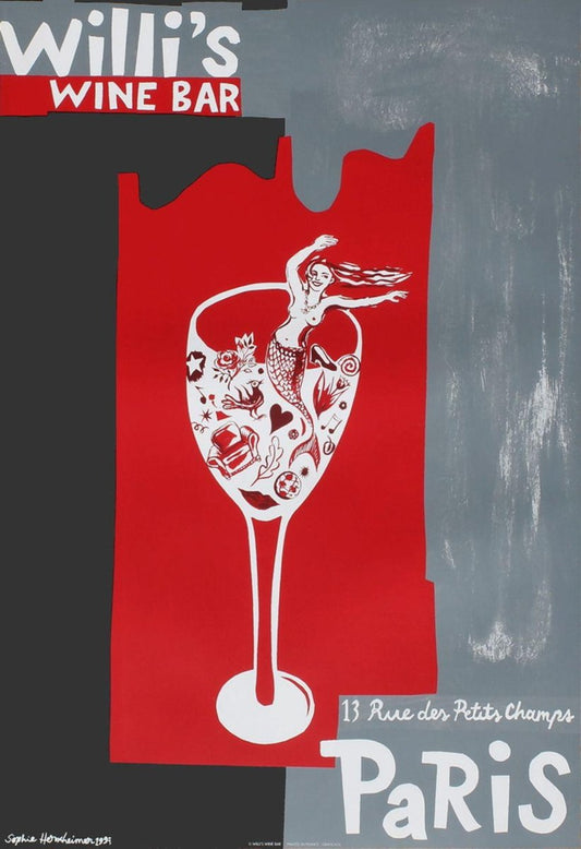 Willi's Wine Bar Poster by Sophie Herxheimer, 1997