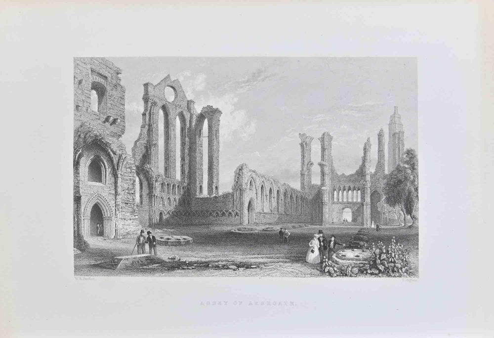 William Henry Bartlett, Abbey of Arbroath, Lithograph, 19th Century