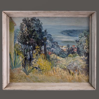 William Langley, Landscape of the French Riviera, 20th Century, Oil on Canvas-MAX-1332171