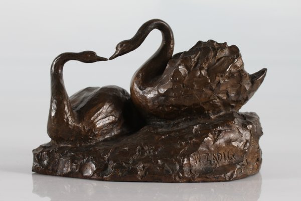 William Zadig, Swan Couple, 1930-1950, Bronze-QQ-1377415