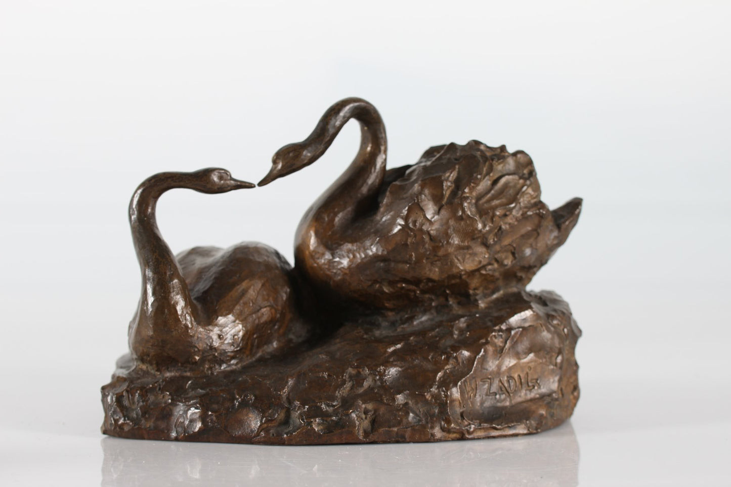 William Zadig, Swan Couple, 1930-1950, Bronze