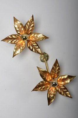 Willy Daro Style Brass Double Flower Sconce from Massive Lighting, 1970s-IV-887875