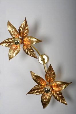 Willy Daro Style Brass Double Flower Sconce from Massive Lighting, 1970s-IV-887875