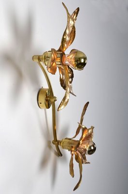 Willy Daro Style Brass Double Flower Sconce from Massive Lighting, 1970s-IV-887875