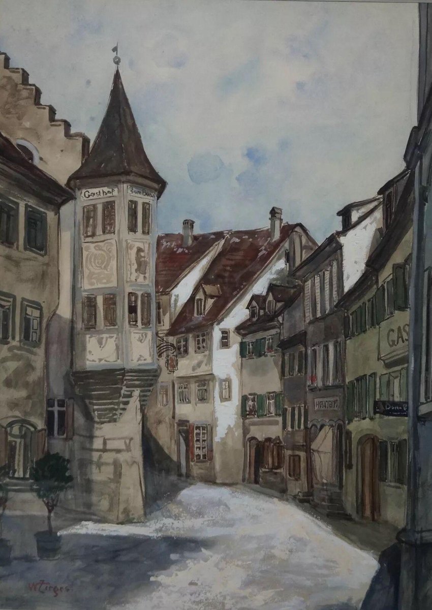 Willy Zirges, Gasthof, After 1930, Gouache