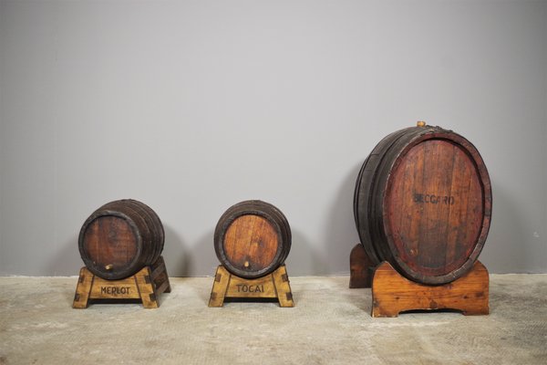 Wine Barrels, 1950s, Set of 3-KNM-1141556