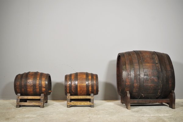 Wine Barrels, 1950s, Set of 3-KNM-1141556