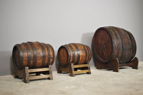 Wine Barrels, 1950s, Set of 3-KNM-1141556