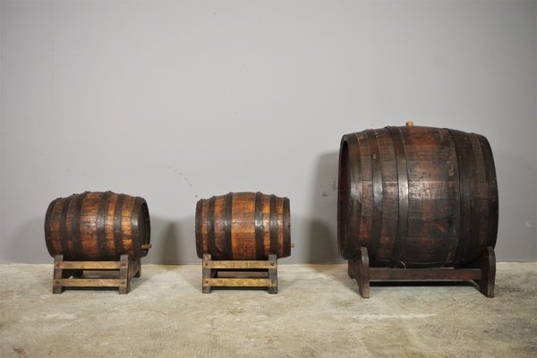 Wine Barrels, 1950s, Set of 3-KNM-1141556