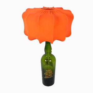 Wine Bottle Table Lamp with Fabric Shade, 1970s-TL-1773683