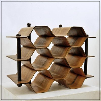 Wine Rack Bottle Stand by Torsten Johansson for Formträ AB, Sweden, 1950s-NYF-2019240