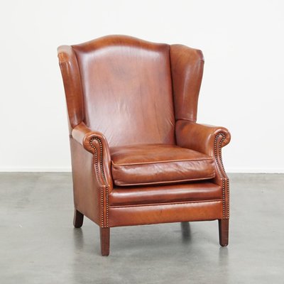 Wing Chair in Smooth Cowhide Leather-HPP-2023269