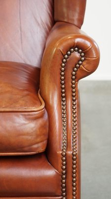 Wing Chair in Smooth Cowhide Leather-HPP-2023269