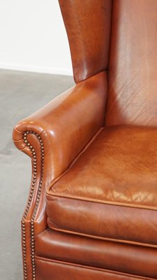 Wing Chair in Smooth Cowhide Leather-HPP-2023269