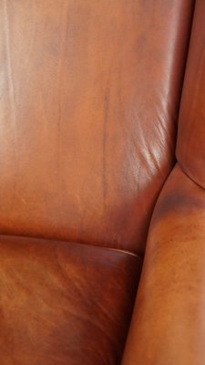 Wing Chair in Smooth Cowhide Leather-HPP-2023269