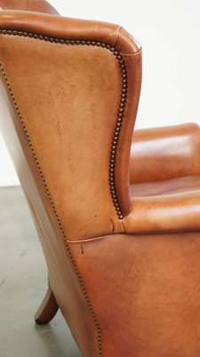 Wing Chair in Smooth Cowhide Leather-HPP-2023269