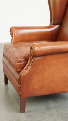 Wing Chair in Smooth Cowhide Leather-HPP-2023269