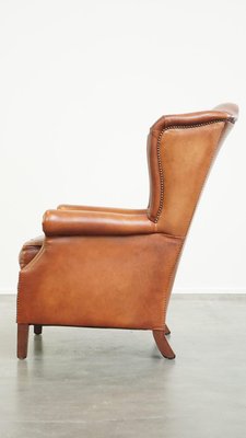 Wing Chair in Smooth Cowhide Leather-HPP-2023269