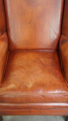 Wing Chair in Smooth Cowhide Leather-HPP-2023269