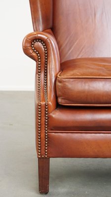 Wing Chair in Smooth Cowhide Leather-HPP-2023269